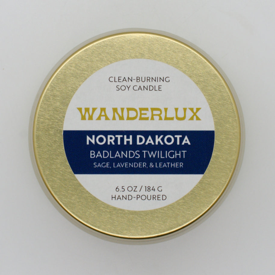 Wanderlux North Dakota Badlands Twilight 6.5 Ounce Soy Candle