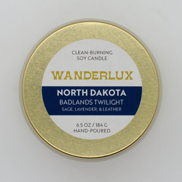 Wanderlux North Dakota Badlands Twilight 6.5 Ounce Soy Candle