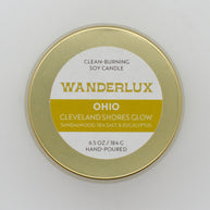 Wanderlux Ohio Cleveland Shores Glow 6.5 Ounce Soy Candle