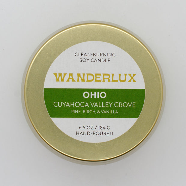 Wanderlux Ohio Cuyahoga Valley Grove 6.5 Ounce Soy Candle