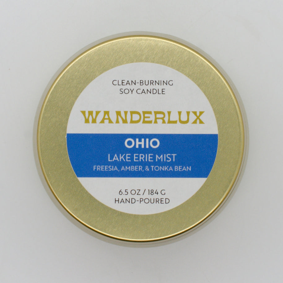 Wanderlux Ohio Lake Erie Mist 6.5 Ounce Soy Candle