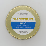 Wanderlux Ohio Lake Erie Mist 6.5 Ounce Soy Candle