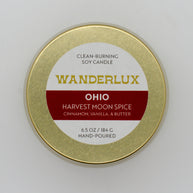Wanderlux Ohio Harvest Moon Spice 6.5 Ounce Soy Candle