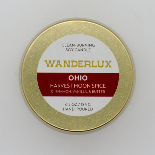 Wanderlux Ohio Harvest Moon Spice 6.5 Ounce Soy Candle