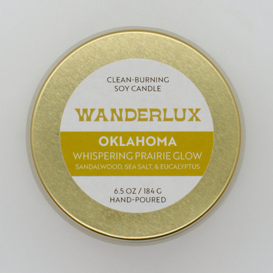 Wanderlux Oklahoma Whispering Prairie Glow 6.5 Ounce Soy Candle