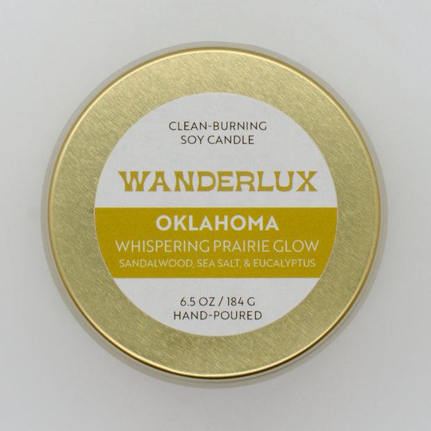 Wanderlux Oklahoma Whispering Prairie Glow 6.5 Ounce Soy Candle