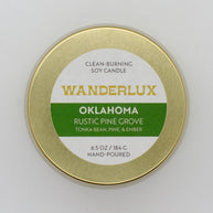 Wanderlux Oklahoma Rustic Pine Grove 6.5 Ounce Soy Candle