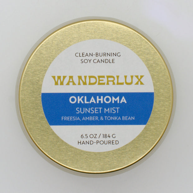 Wanderlux Oklahoma Sunset Mist 6.5 Ounce Soy Candle