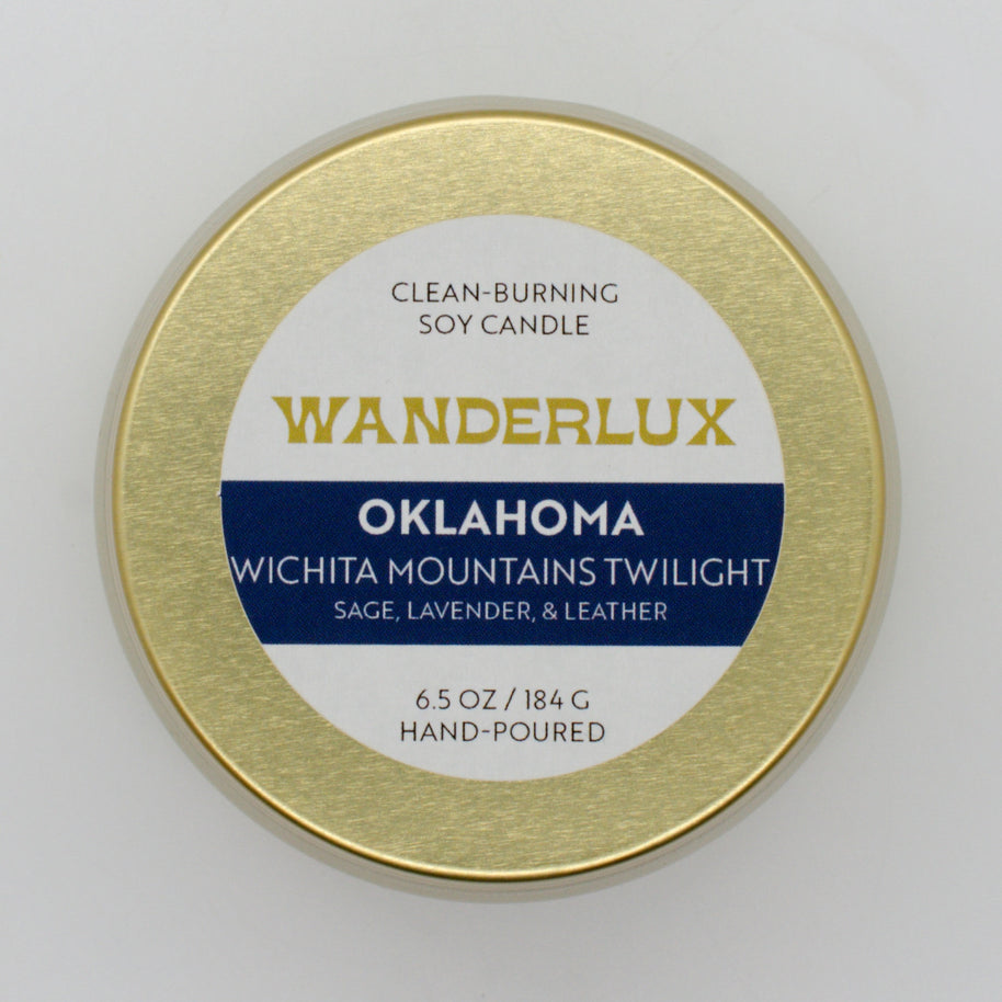 Wanderlux Oklahoma Wichita Mountains Twilight 6.5 Ounce Soy Candle