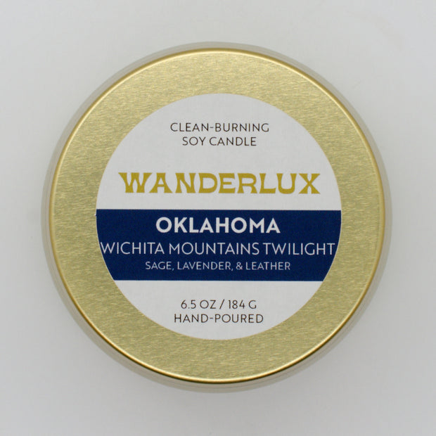 Wanderlux Oklahoma Wichita Mountains Twilight 6.5 Ounce Soy Candle