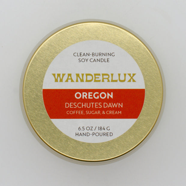 Wanderlux Oregon Deschutes Dawn 6.5 Ounce Soy Candle