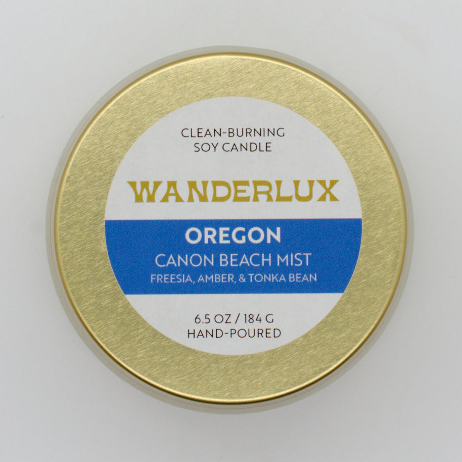 Wanderlux Oregon Canon Beach Mist 6.5 Ounce Soy Candle