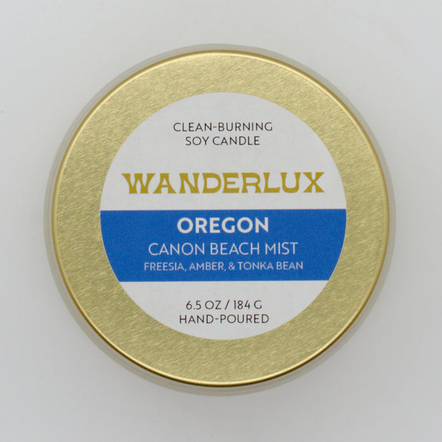 Wanderlux Oregon Canon Beach Mist 6.5 Ounce Soy Candle