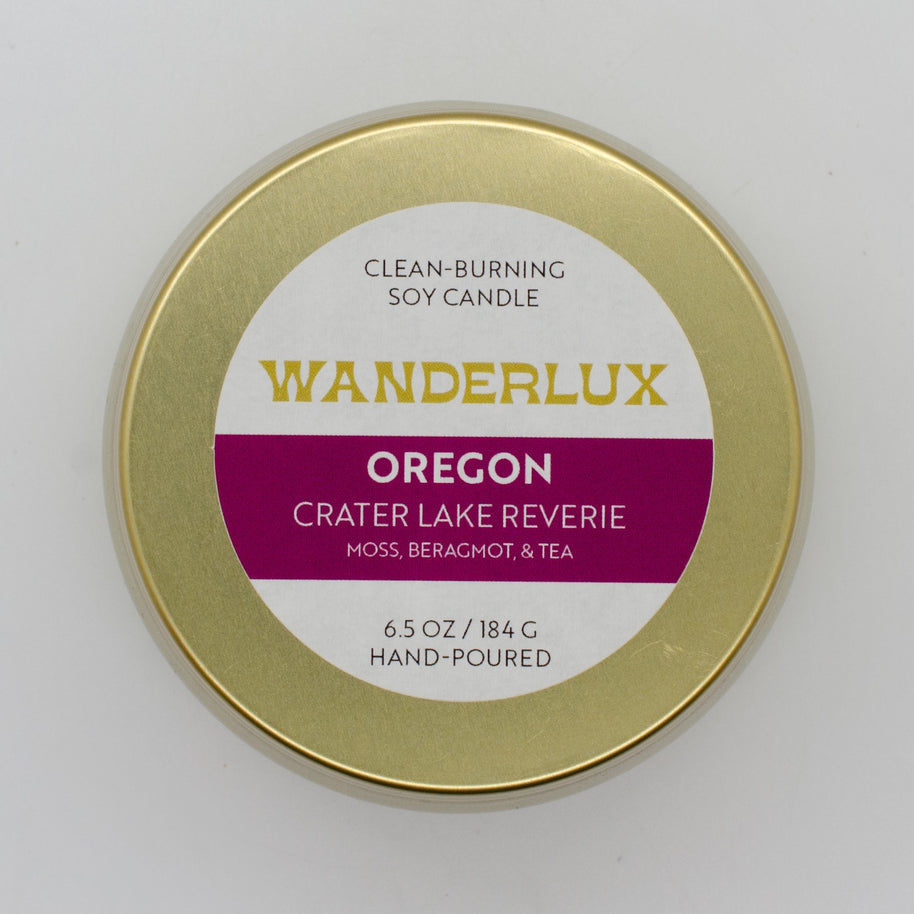 Wanderlux Oregon Crater Lake Reverie 6.5 Ounce Soy Candle