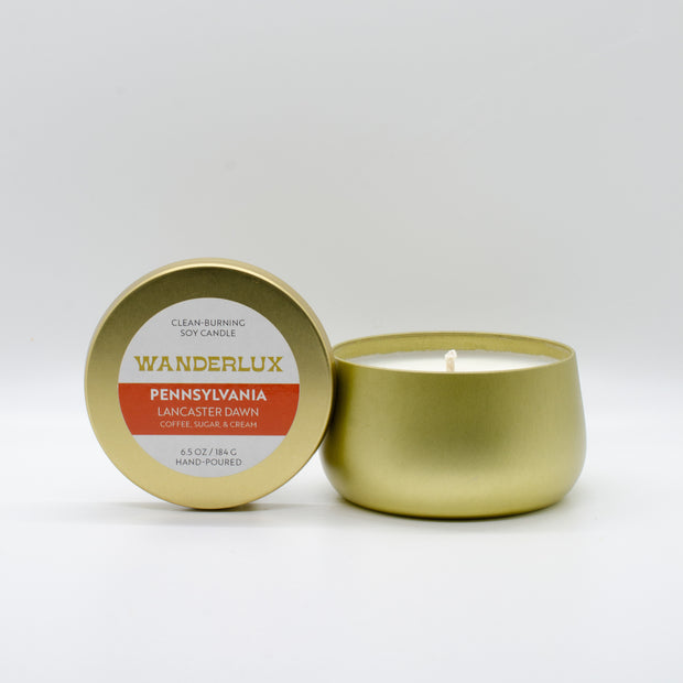 Wanderlux Pennsylvania Lancaster Dawn 6.5 Ounce Soy Candle