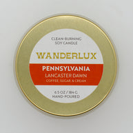 Wanderlux Pennsylvania Lancaster Dawn 6.5 Ounce Soy Candle