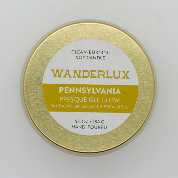 Wanderlux Pennsylvania Presque Isle Glow 6.5 Ounce Soy Candle