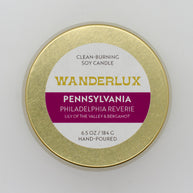 Wanderlux Pennsylvania Philadelphia Reverie 6.5 Ounce Soy Candle