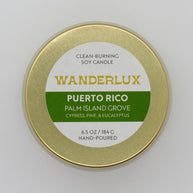 Wanderlux Puerto Rico Palm Island Grove 6.5 Ounce Soy Candle