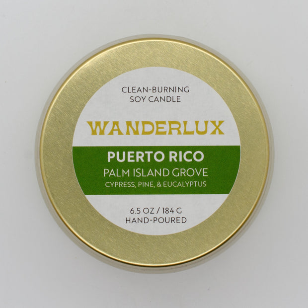 Wanderlux Puerto Rico Palm Island Grove 6.5 Ounce Soy Candle