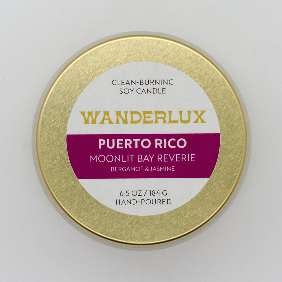 Wanderlux Puerto Rico Moonlit Bay Reverie 6.5 Ounce Soy Candle
