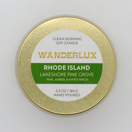 Wanderlux Rhode Island Lakeshore Pine Grove 6.5 Ounce Soy Candle