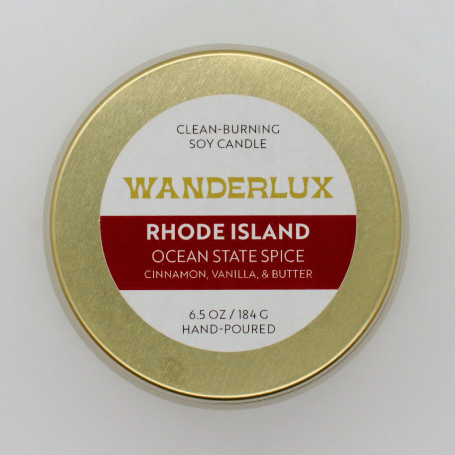 Wanderlux Rhode Island Ocean State Spice 6.5 Ounce Soy Candle