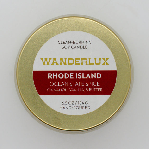 Wanderlux Rhode Island Ocean State Spice 6.5 Ounce Soy Candle