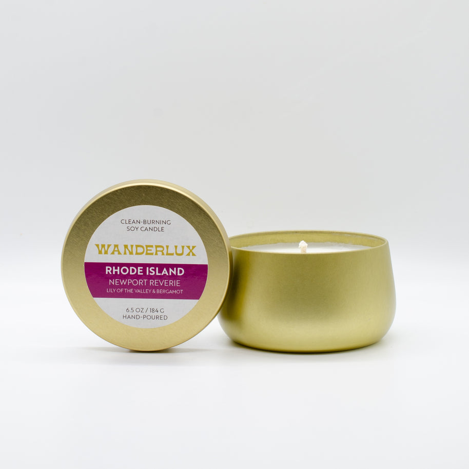 Wanderlux Rhode Island Newport Reverie 6.5 Ounce Soy Candle