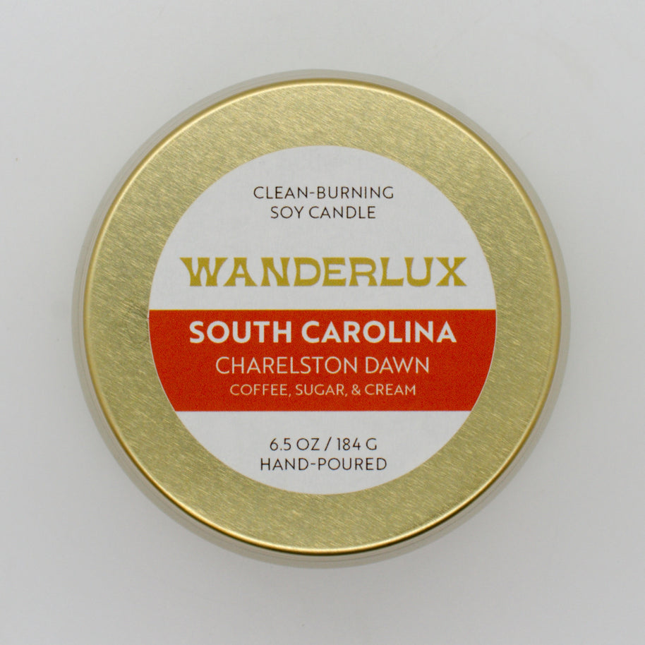 Wanderlux South Carolina Charelston Dawn 6.5 Ounce Soy Candle