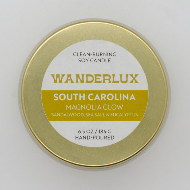 Wanderlux South Carolina Magnolia Glow 6.5 Ounce Soy Candle