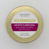 Wanderlux South Carolina King Street Reverie 6.5 Ounce Soy Candle