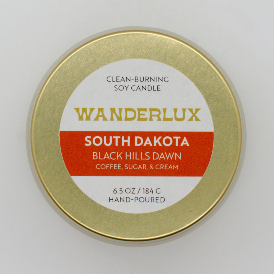 Wanderlux South Dakota Black Hills Dawn 6.5 Ounce Soy Candle