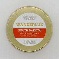 Wanderlux South Dakota Black Hills Dawn 6.5 Ounce Soy Candle