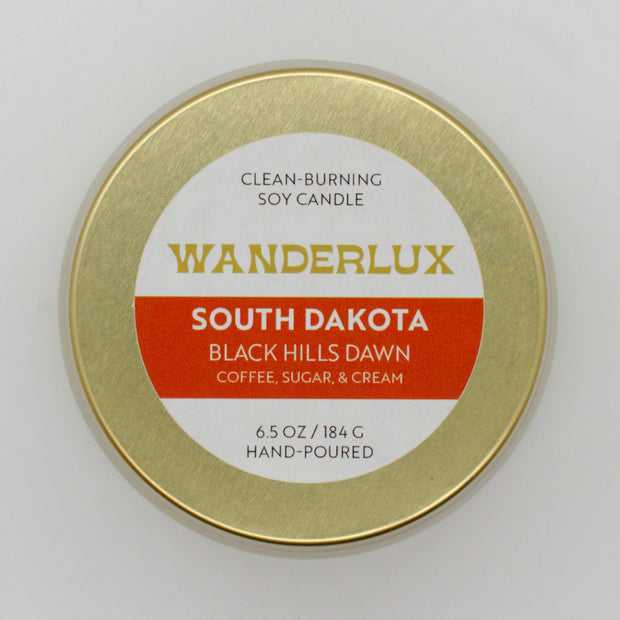 Wanderlux South Dakota Black Hills Dawn 6.5 Ounce Soy Candle