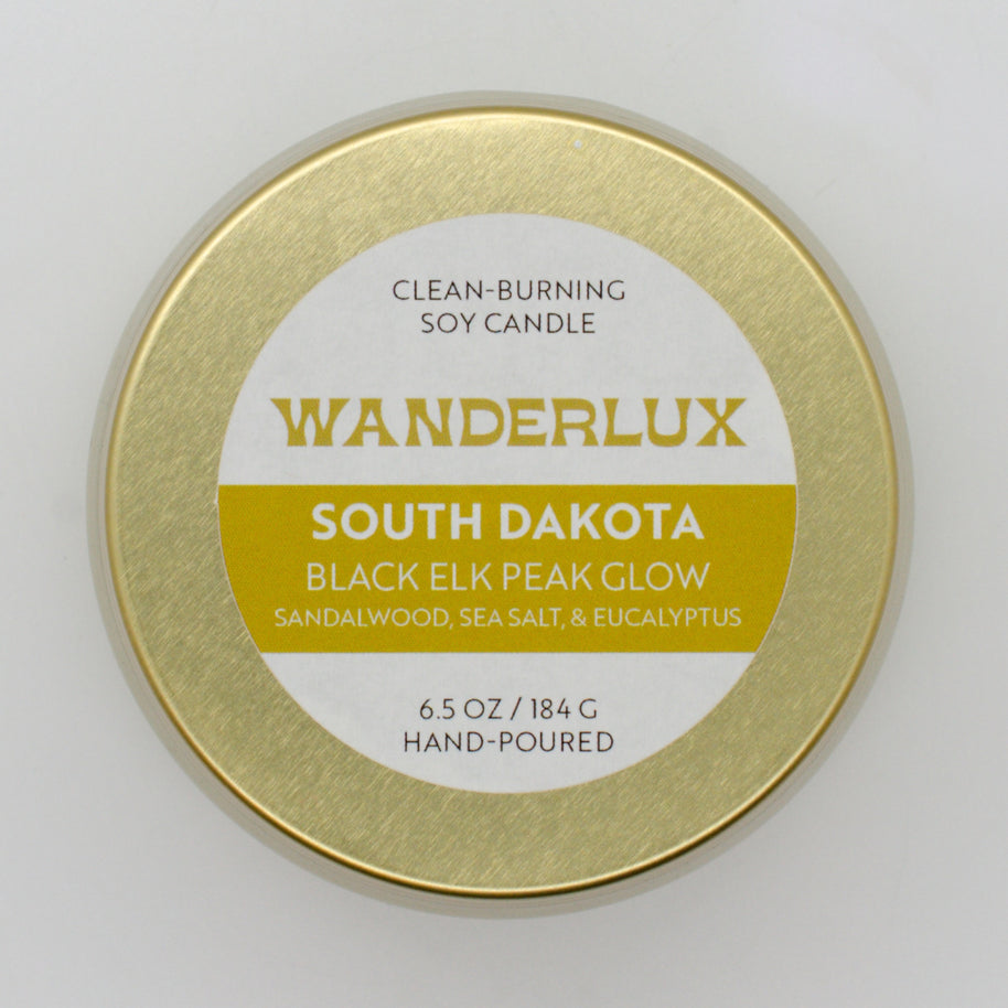 Wanderlux South Dakota Black Elk Peak Glow 6.5 Ounce Soy Candle