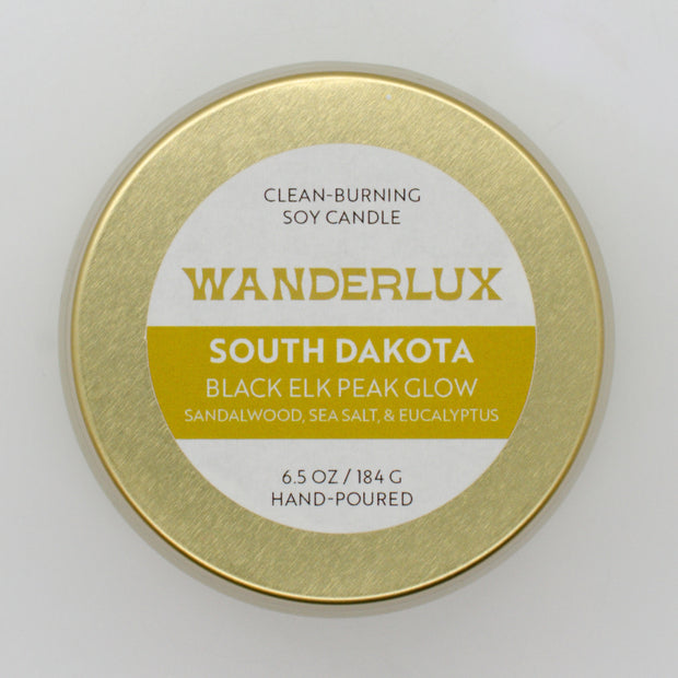 Wanderlux South Dakota Black Elk Peak Glow 6.5 Ounce Soy Candle