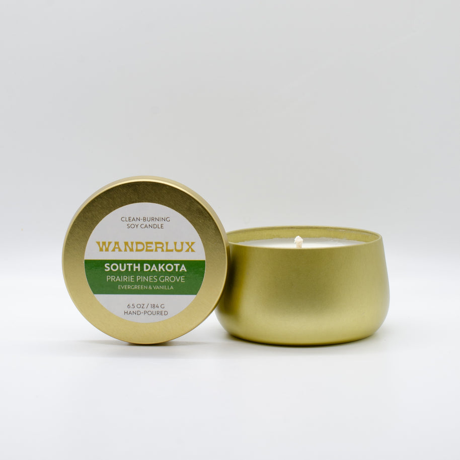 Wanderlux South Dakota Prairie Pines Grove 6.5 Ounce Soy Candle