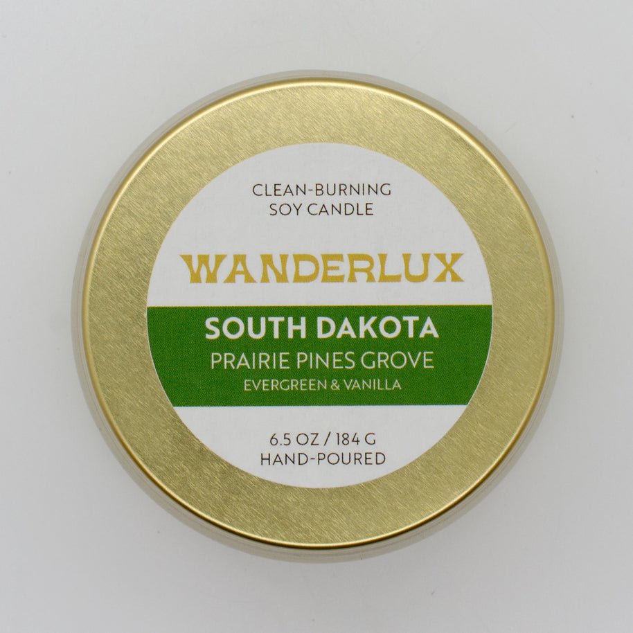 Wanderlux South Dakota Prairie Pines Grove 6.5 Ounce Soy Candle