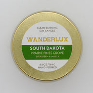Wanderlux South Dakota Prairie Pines Grove 6.5 Ounce Soy Candle