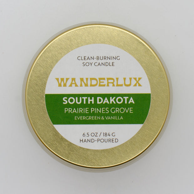 Wanderlux South Dakota Prairie Pines Grove 6.5 Ounce Soy Candle