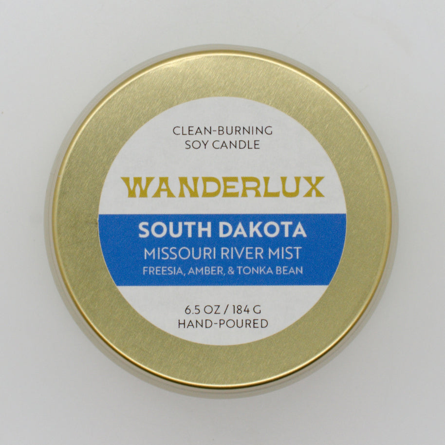 Wanderlux South Dakota Missouri River Mist 6.5 Ounce Soy Candle