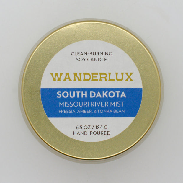 Wanderlux South Dakota Missouri River Mist 6.5 Ounce Soy Candle