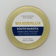 Wanderlux South Dakota Wind Cave Twilight 6.5 Ounce Soy Candle