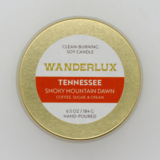 Wanderlux Tennessee Smoky Mountain Dawn 6.5 Ounce Soy Candle