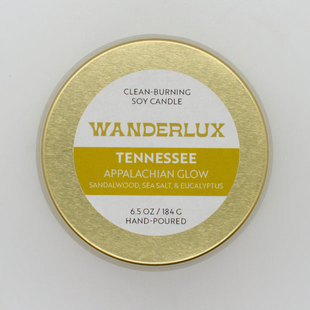 Wanderlux Tennessee Appalachian Glow 6.5 Ounce Soy Candle
