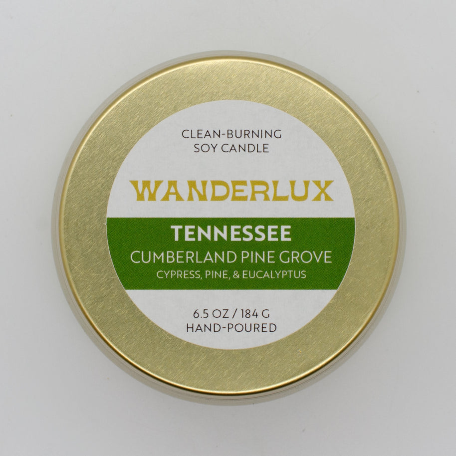 Wanderlux Tennessee Cumberland Pine Grove 6.5 Ounce Soy Candle