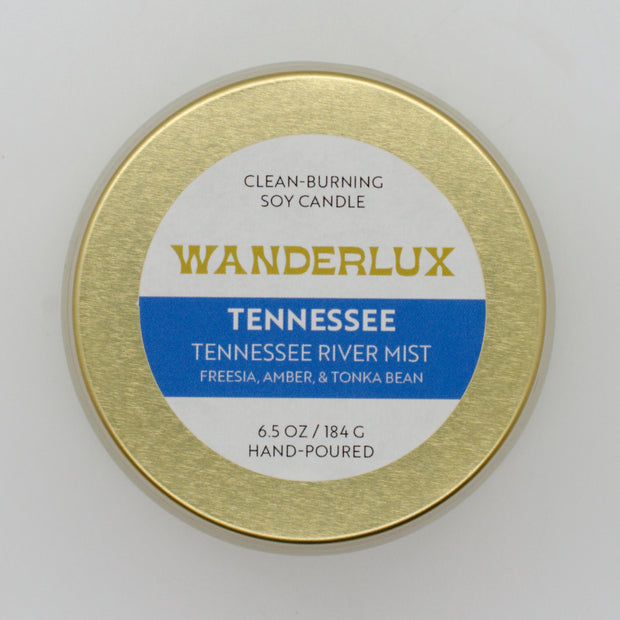 Wanderlux Tennessee Tennessee River Mist 6.5 Ounce Soy Candle