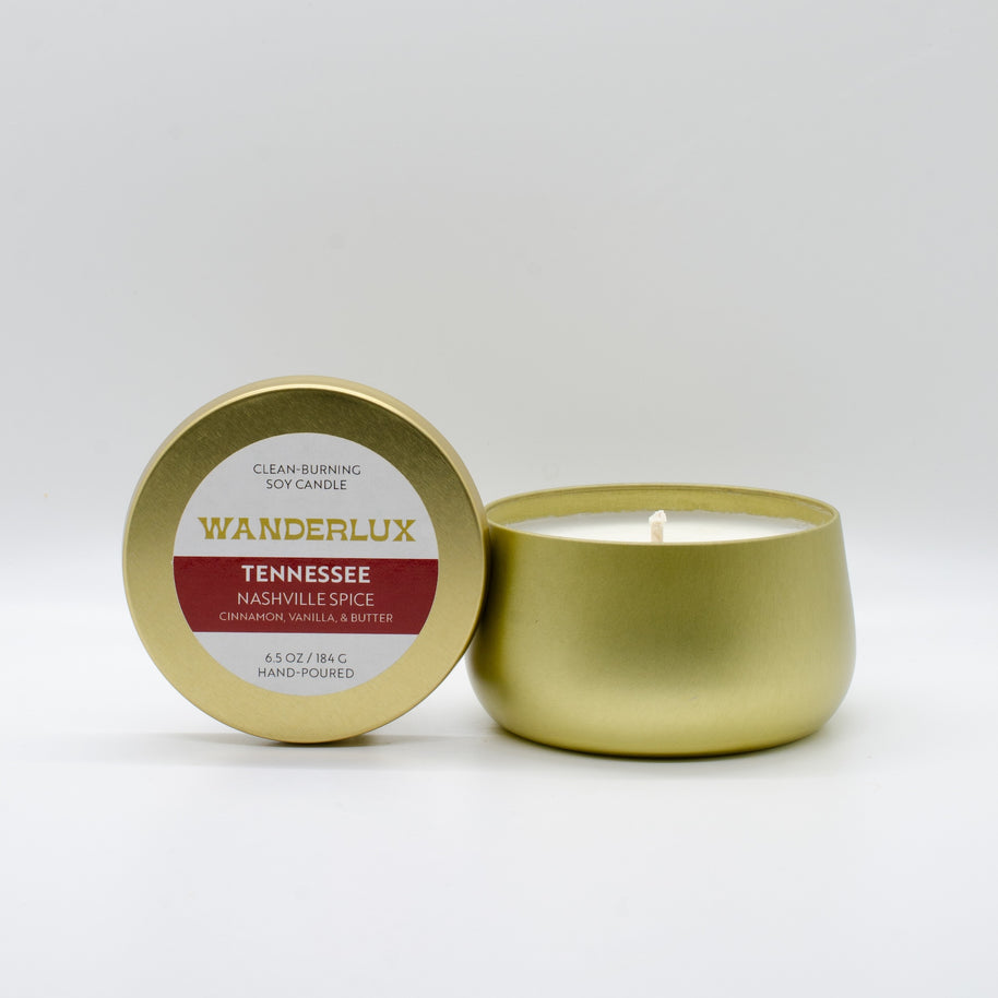 Wanderlux Tennessee Nashville Spice 6.5 Ounce Soy Candle