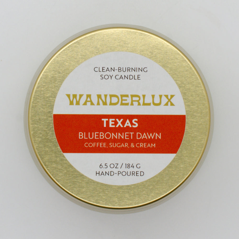 Wanderlux Texas Bluebonnet Dawn 6.5 Ounce Soy Candle